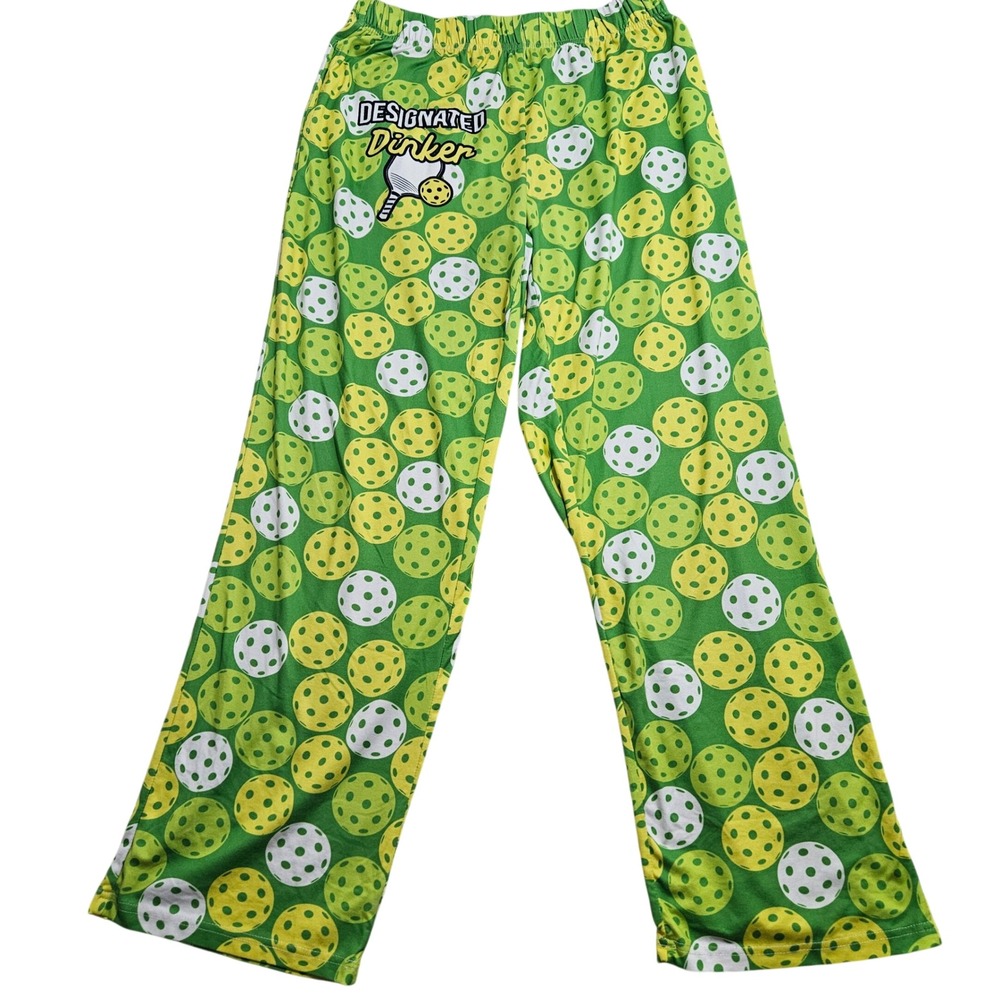 Brief Insanity Pajama Pants Large Green Pickleball Designated Dinker Lounge